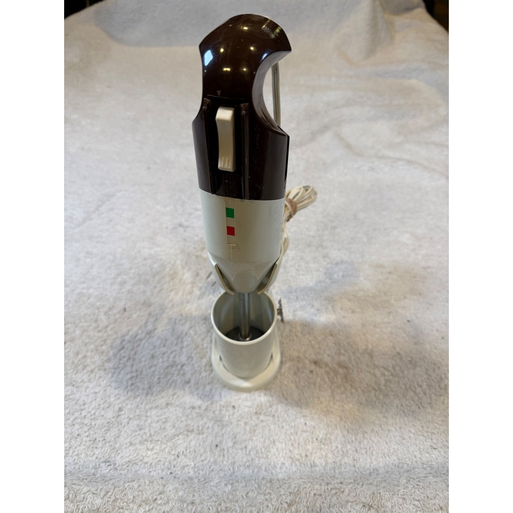 Vintage Bamix M100 Immersion Hand Blender Type E 23 Made in Italy Brown Cream